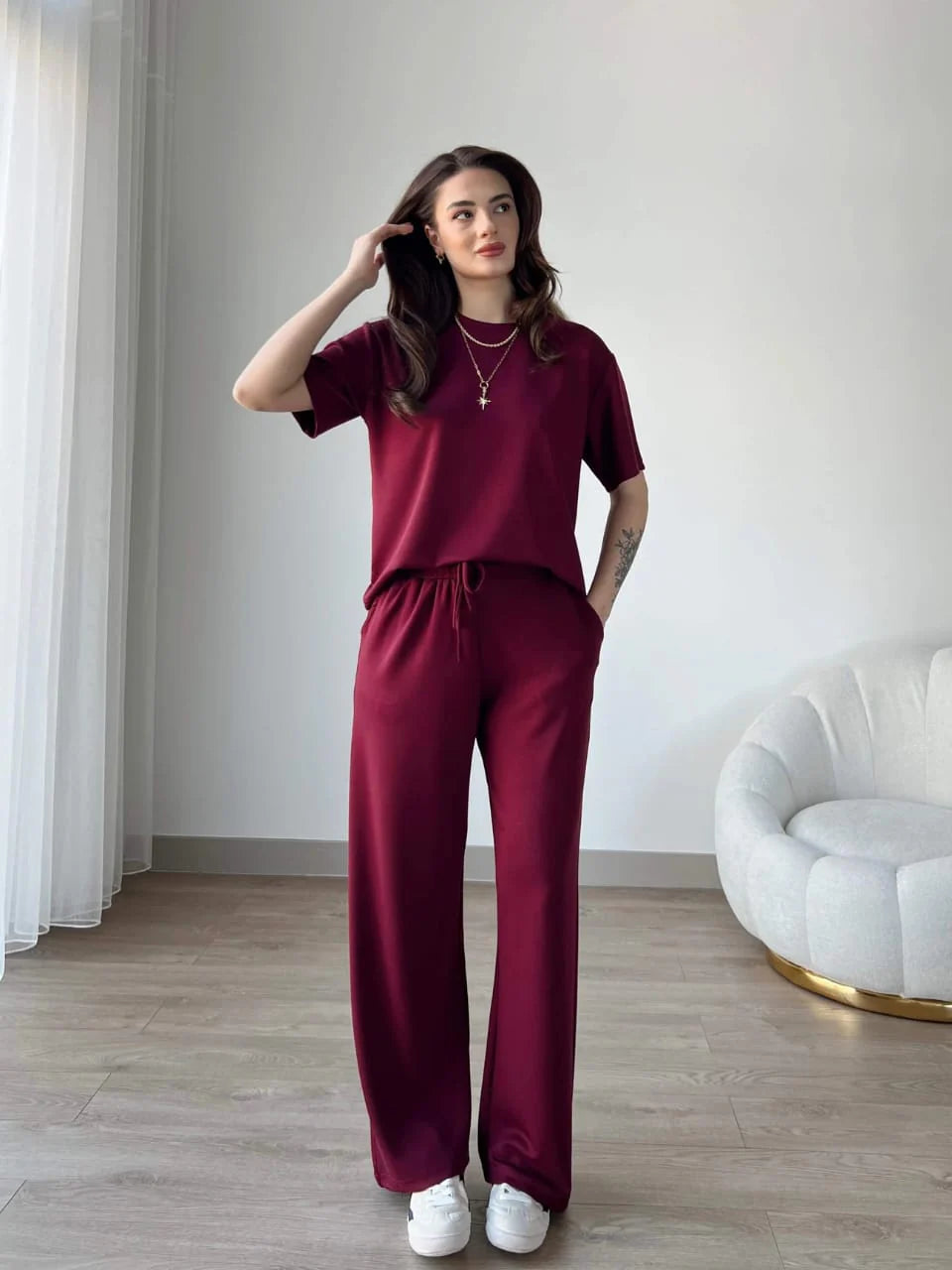 Noor Contrast Trim Lounge Set – Women’s Two Piece Co-Ord