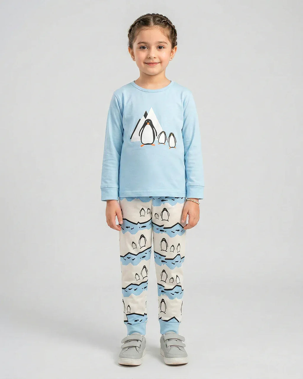 Polar Penguin Kids Night Suit – Sky Blue