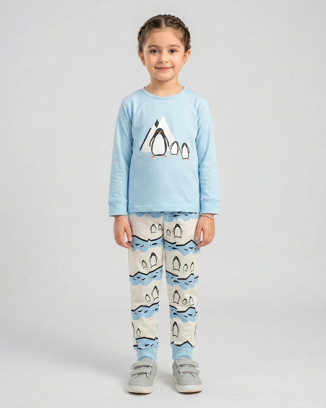 Polar Penguin Kids Night Suit – Sky Blue