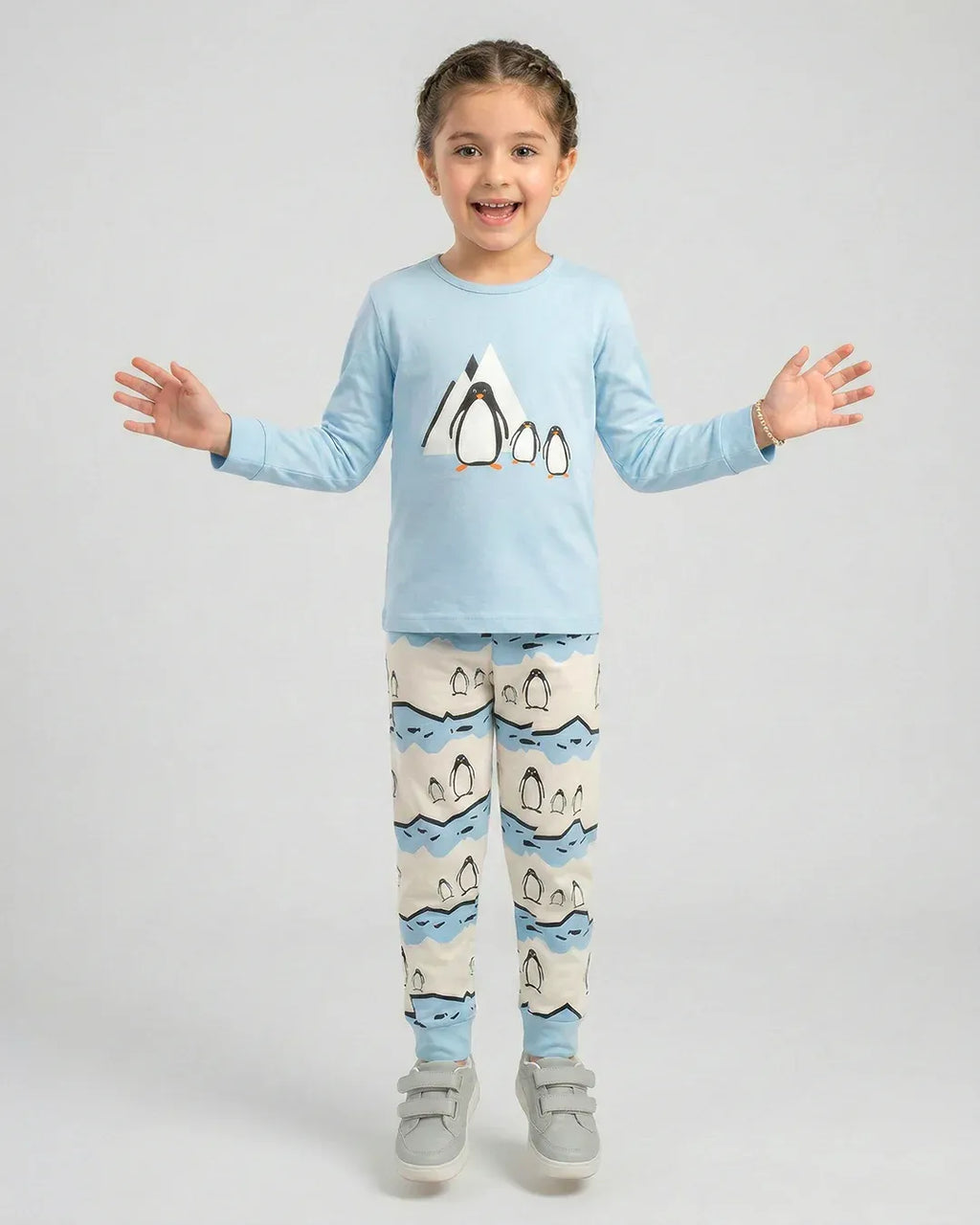 Polar Penguin Kids Night Suit – Sky Blue
