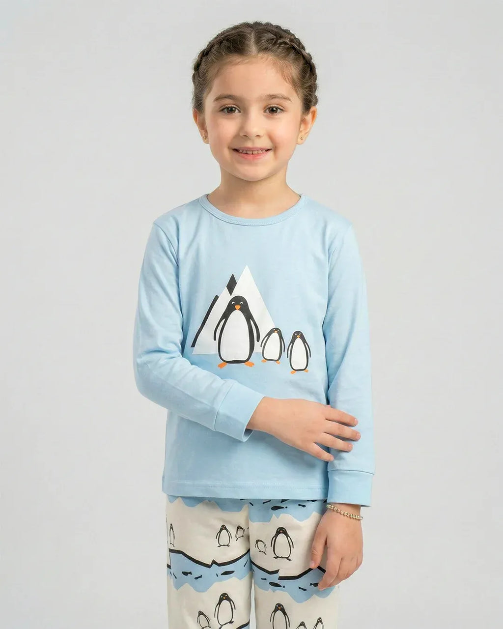 Polar Penguin Kids Night Suit – Sky Blue