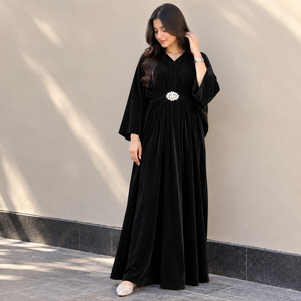 Velvet Kaftan Maxi Dress