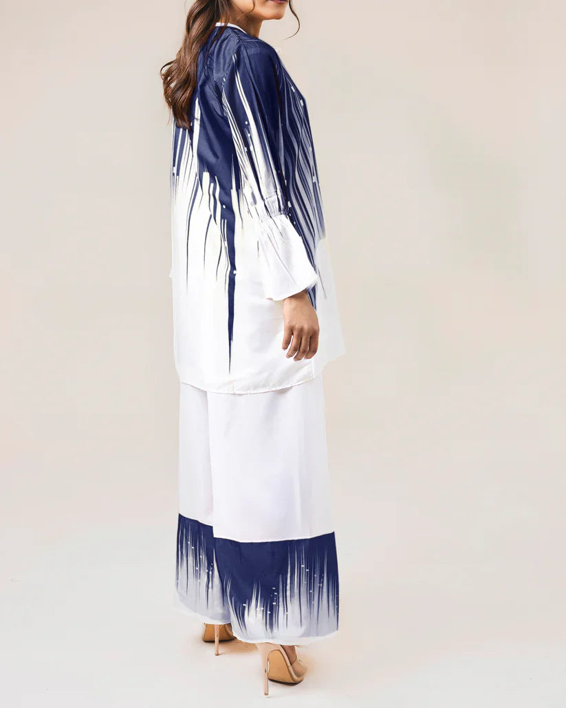 2 Piece Stitched Printed Shirt and Printed Palazzo