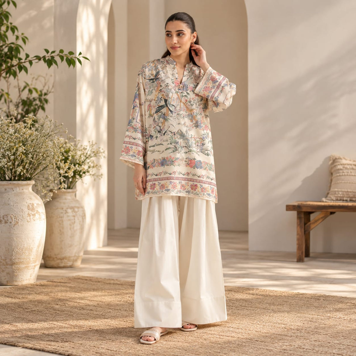 Printed Farshi Shalwar 2-Piece Set