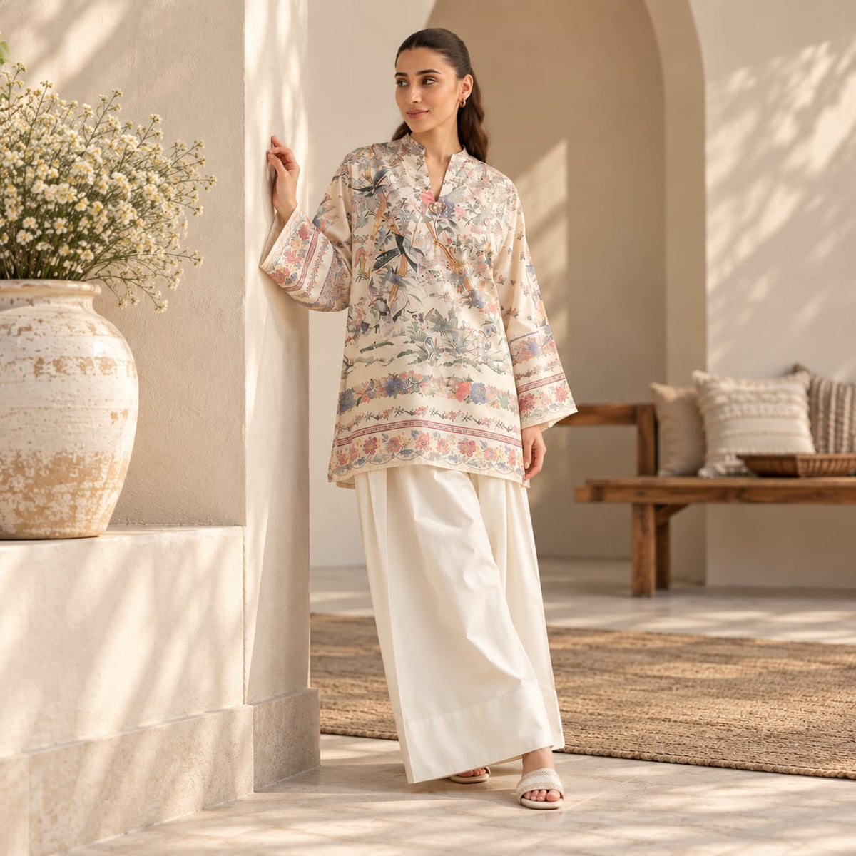 Printed Farshi Shalwar 2-Piece Set