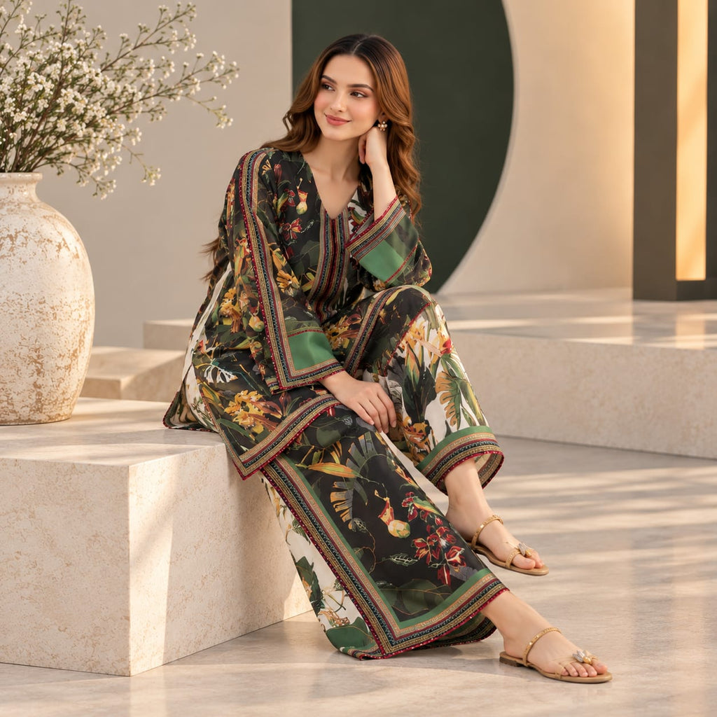 Zareen Tropical Print 2-Piece Co-ord Set