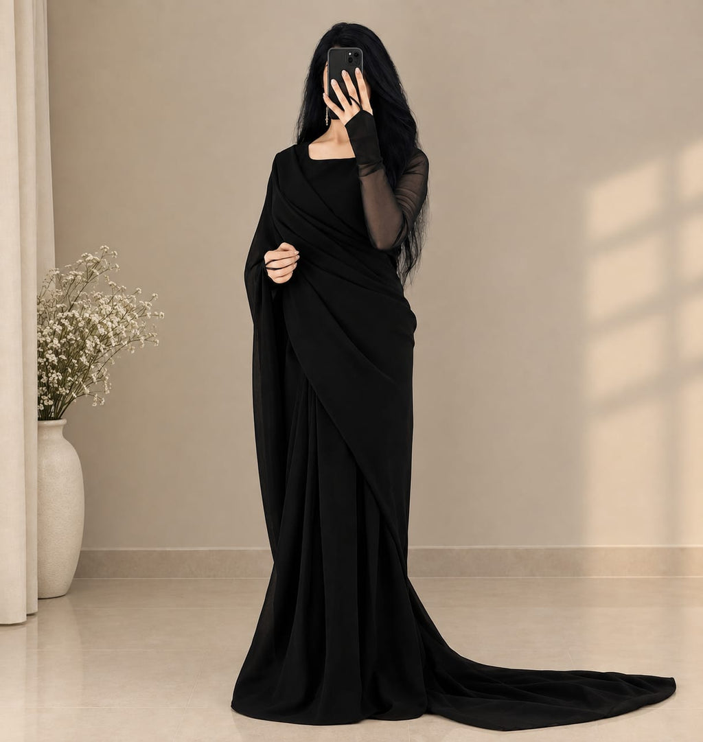 Saree With Full Sleeve Blouse | Graceful Party Wear Saree Set 🥻✨