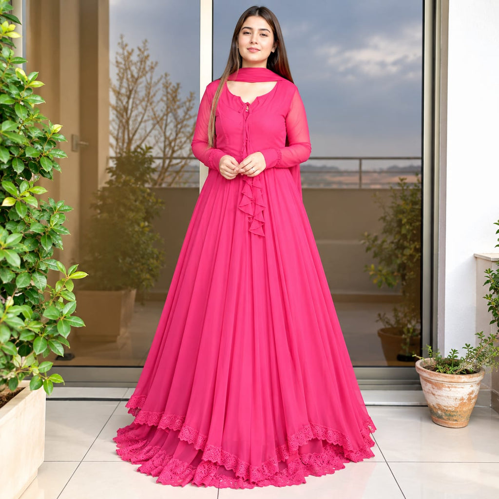 3 piece Long Maxi Dress With Matching Dupatta