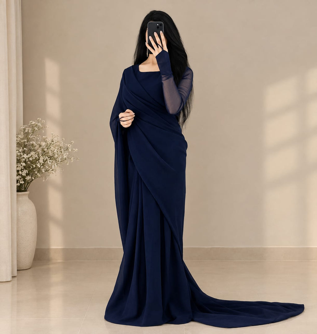 Saree With Full Sleeve Blouse | Graceful Party Wear Saree Set 🥻✨