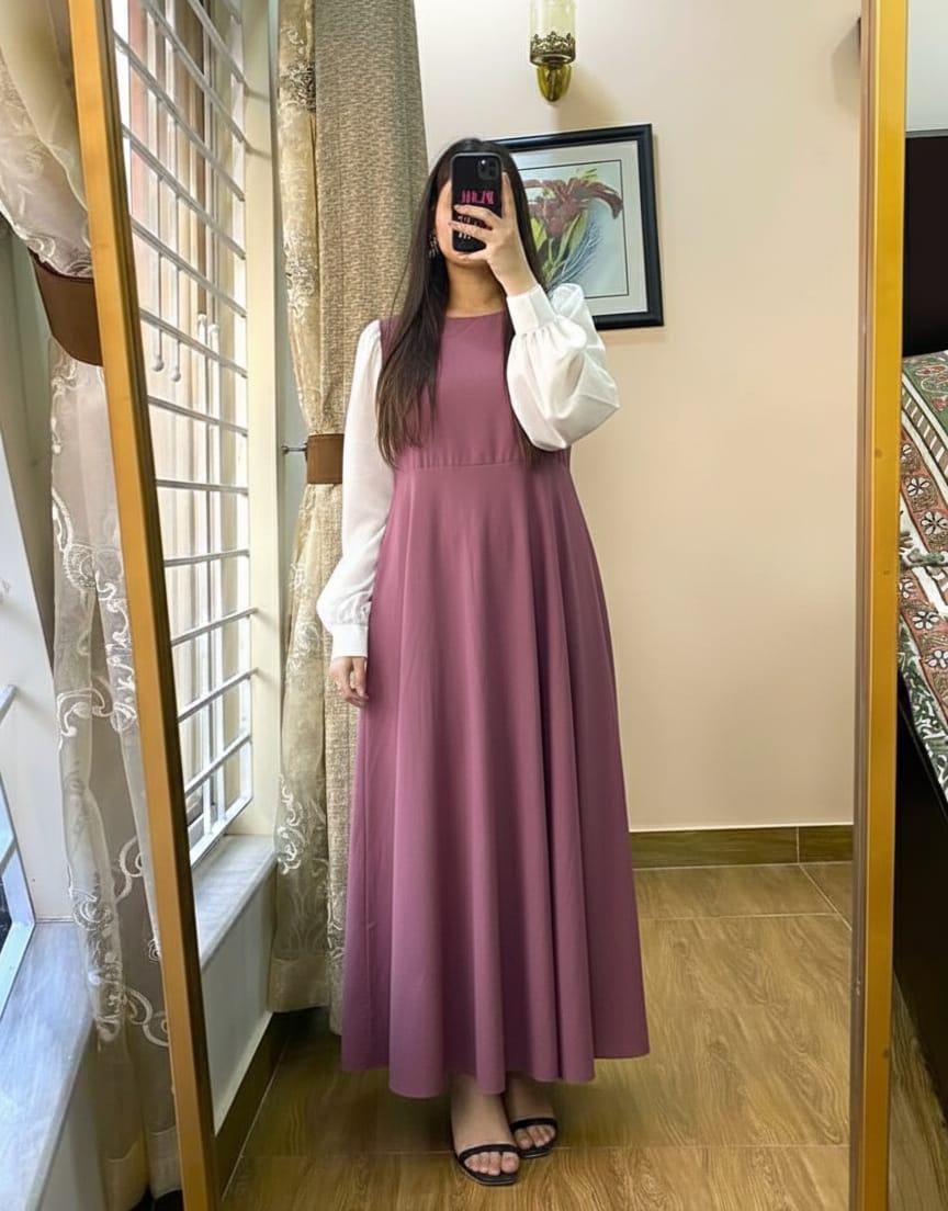 Elegant Flared Maxi Dress With Puffy Sleeves 🌸