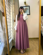 Elegant Flared Maxi Dress With Puffy Sleeves 🌸