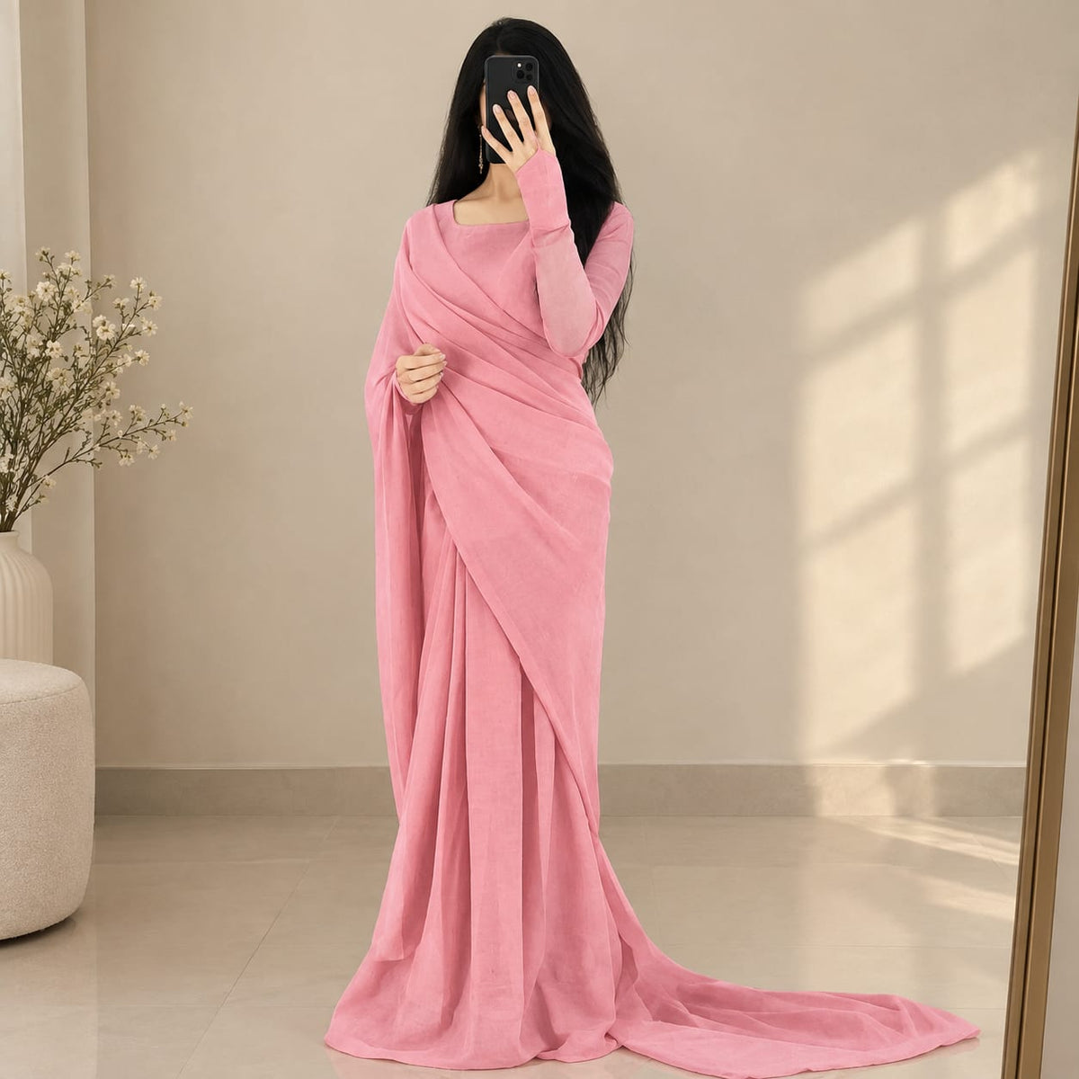 Saree With Full Sleeve Blouse | Graceful Party Wear Saree Set 🥻✨