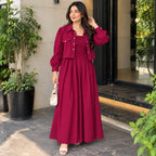 Maxi Dress With Matching Crop Jacket Set | Elegant Casual & Party Wear Outfit 👗✨