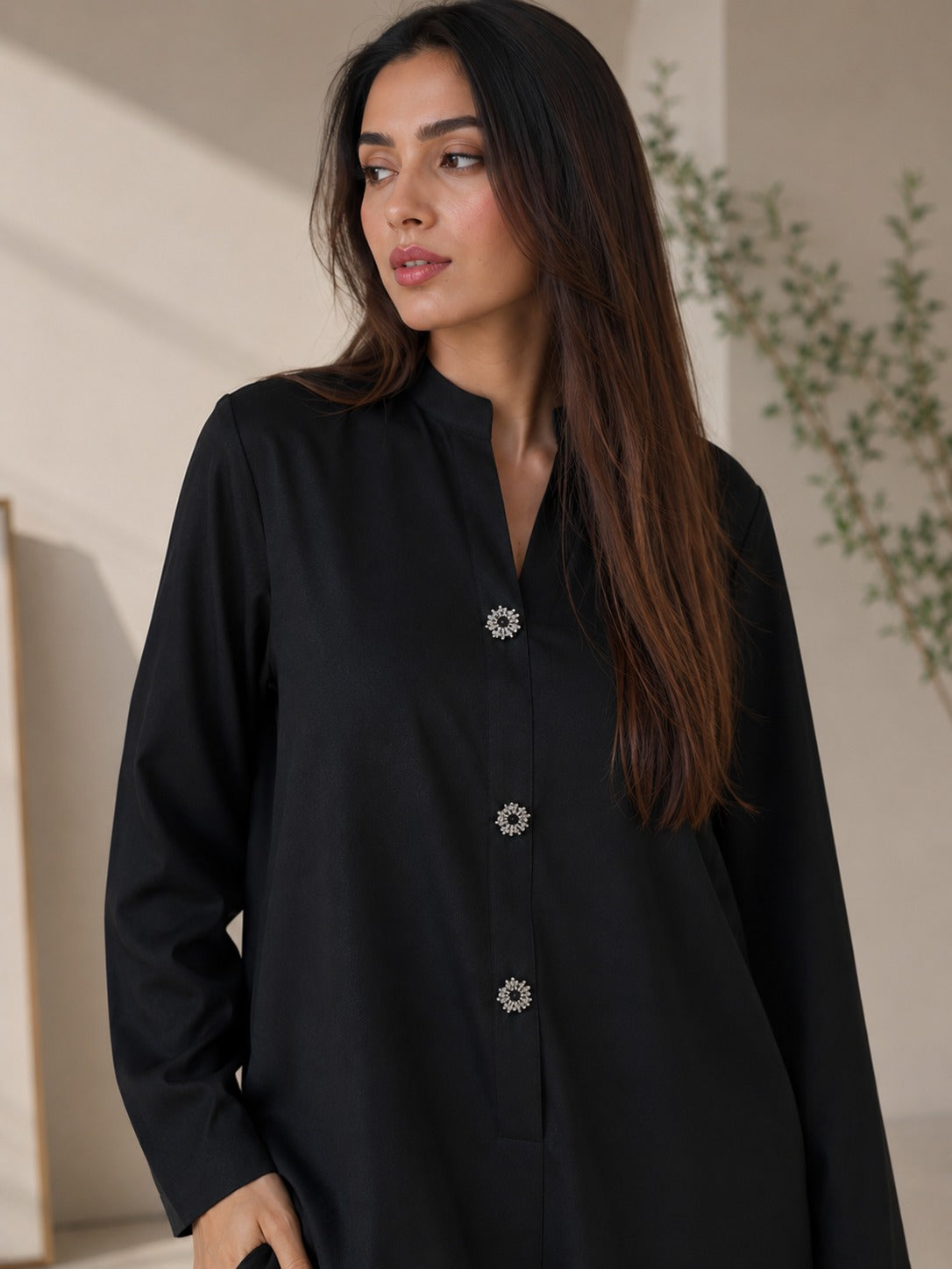 Raim Collection Black Embellished Co-ord Set
