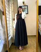 Elegant Flared Maxi Dress With Puffy Sleeves 🌸
