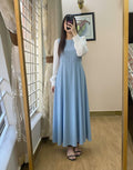 Elegant Flared Maxi Dress With Puffy Sleeves 🌸