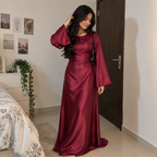 Wrap Maxi Dress With Flared Sleeves | Luxurious Long Party Wear Gown 👗✨