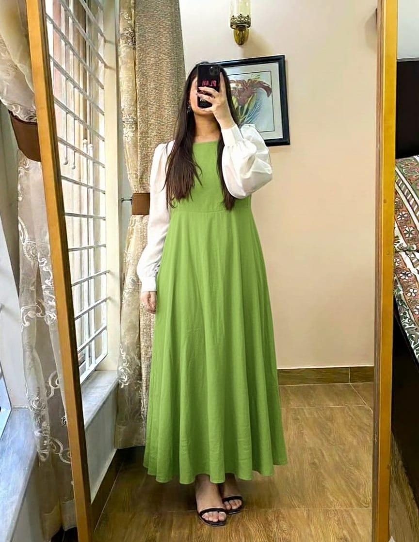 Elegant Flared Maxi Dress With Puffy Sleeves 🌸