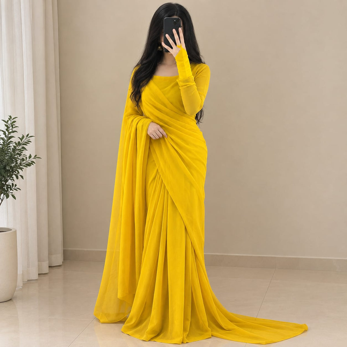 Saree With Full Sleeve Blouse | Graceful Party Wear Saree Set 🥻✨