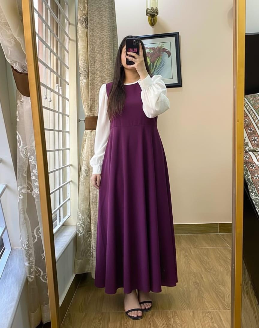 Elegant Flared Maxi Dress With Puffy Sleeves 🌸