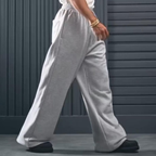Men's Grey Tribal Print Baggy Sweatpants | Y2K Wide Leg Joggers for Men