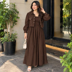 Maxi Dress With Matching Crop Jacket Set | Elegant Casual & Party Wear Outfit 👗✨