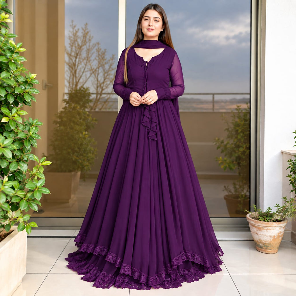 3 piece Long Maxi Dress With Matching Dupatta