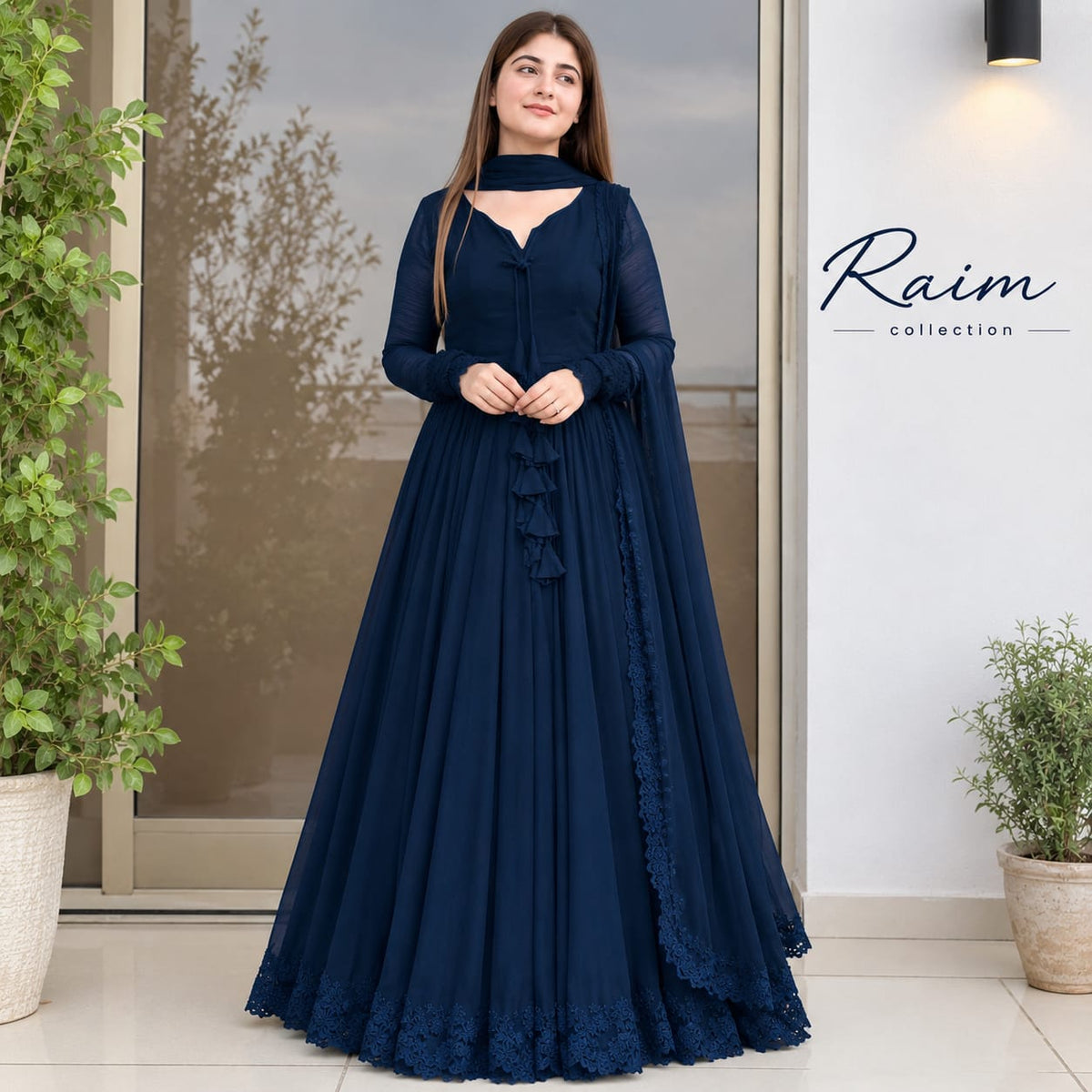 3 piece Long Maxi Dress With Matching Dupatta | Elegant Festive Gown & Party Wear Set 👗✨