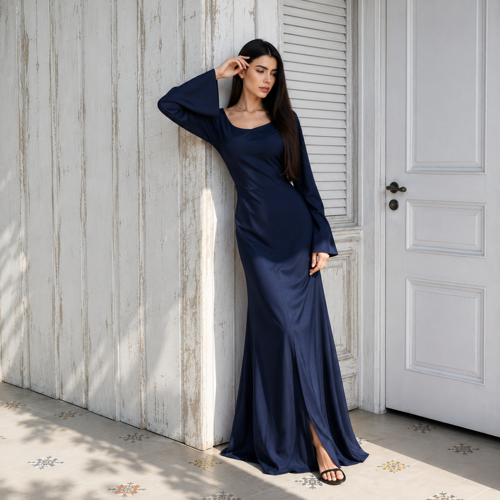 Siren Bodycon Bell Sleeves Maxi