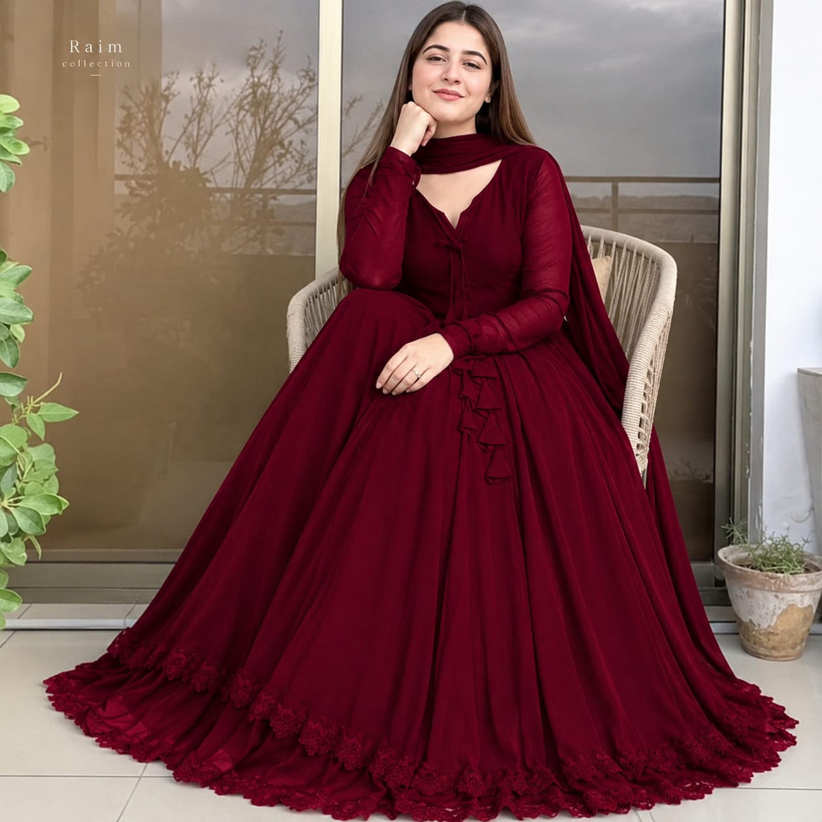 3 piece Long Maxi Dress With Matching Dupatta | Elegant Festive Gown & Party Wear Set 👗✨