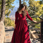 Velvet Flared Maxi Dress