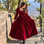 Velvet Flared Maxi Dress