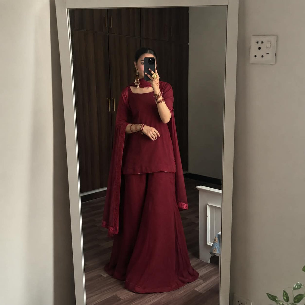 Mehrunnisa Maroon 3-Piece