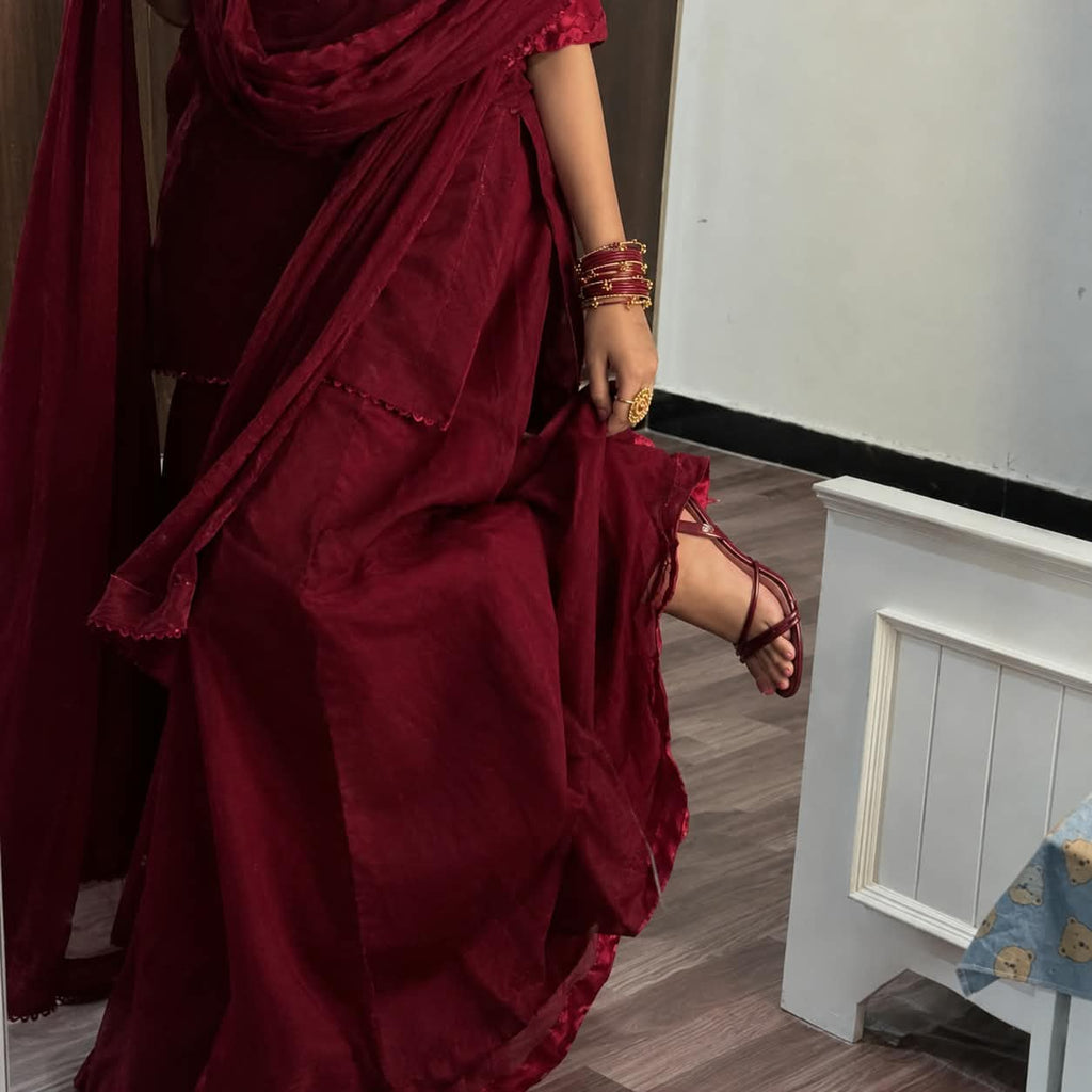 Mehrunnisa Maroon 3-Piece