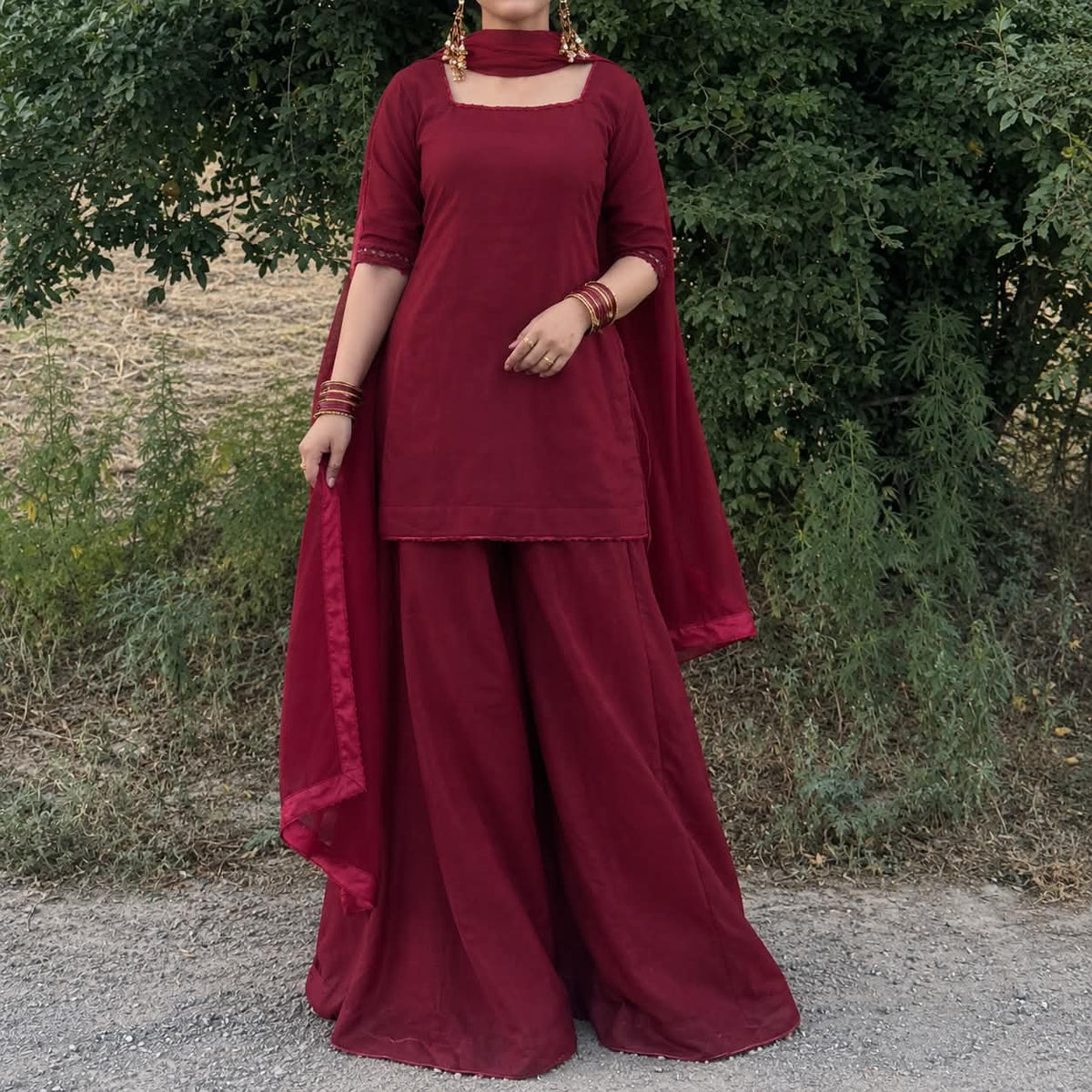 Mehrunnisa Maroon 3-Piece